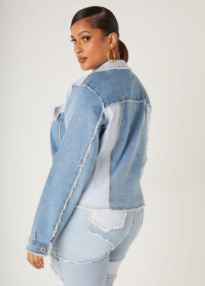 Ashley Stewart Patchwork Denim Jacket