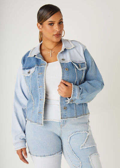 Ashley Stewart Patchwork Denim Jacket