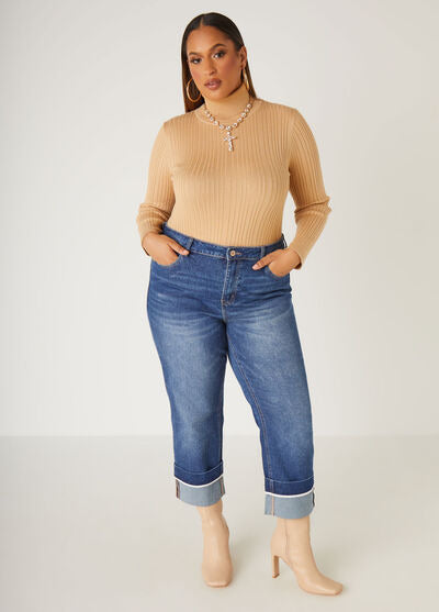 Ashley Stewart High Rise Cuffed Straight Leg Jeans(X2)