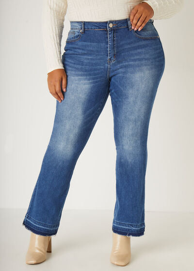 Ashley Stewart Frayed High Rise Bootcut Jeans(X2)