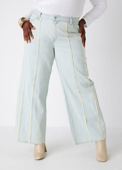 Ashley Stewart Frayed Wide Leg Jeans(X2)