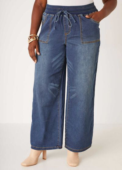 Ashley Stewart Wide Leg Knitted Jeans