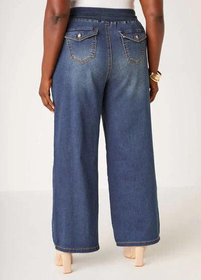 Ashley Stewart Wide Leg Knitted Jeans