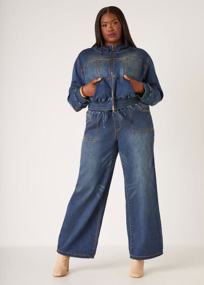 Ashley Stewart Wide Leg Knitted Jeans