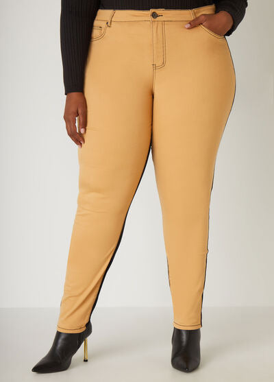 Ashley Stewart Mid Rise Two Tone Jeggings