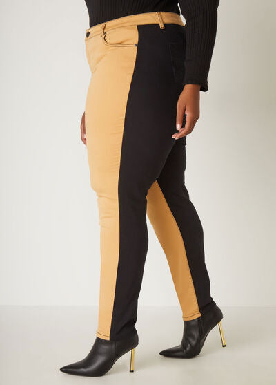 Ashley Stewart Mid Rise Two Tone Jeggings