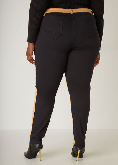 Ashley Stewart Mid Rise Two Tone Jeggings