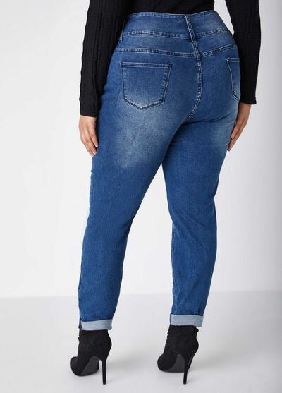 Ashley Stewart Cuffed Distressed Slim Leg Jeans(X2)