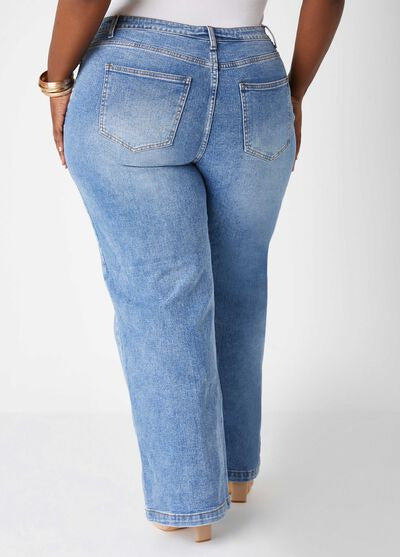 Ashley Stewart Seam Detailed Wide Leg Jeans(X2)