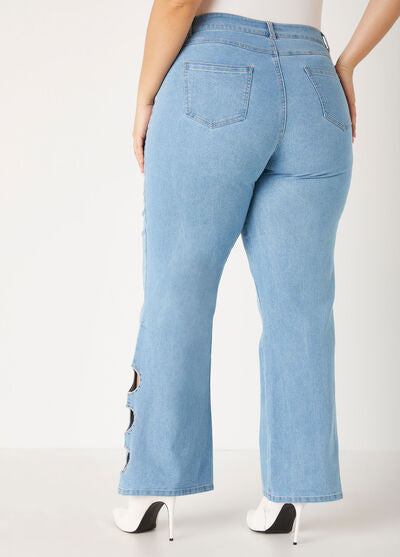 Ashley Stewart Crystal Cutout Bootcut Jeans(X2)