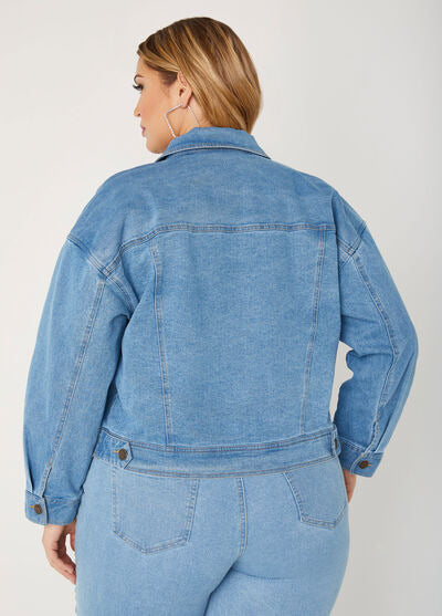 Ashley Stewart Crystal Cutout Denim Jacket(X2)