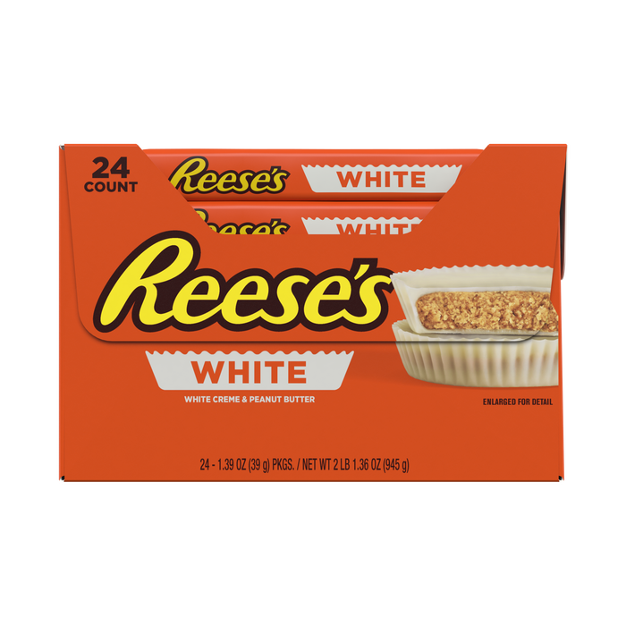 REESE'S White Creme Peanut Butter Cups, 1.39 oz (24 Count)