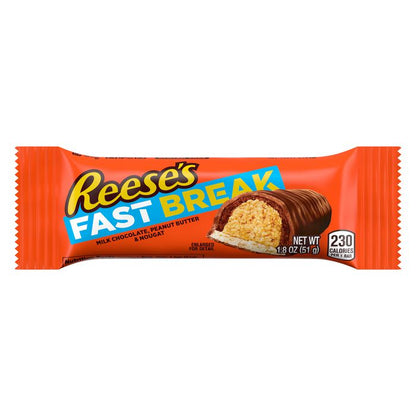 REESE'S FAST BREAK Peanut Butter Nougat Candy Bars, 1.8 oz (18 Count)