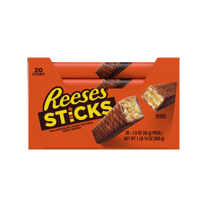 REESE'S STICKS Milk Chocolate Peanut Butter Candy Bars, 1.5 oz (20 Count)