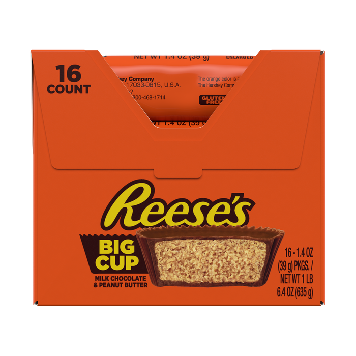 REESE'S BIG CUP Milk Chocolate Peanut Butter Cups, 1.4 oz (16 Count)