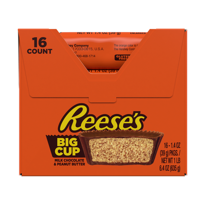 REESE'S BIG CUP Milk Chocolate Peanut Butter Cups, 1.4 oz (16 Count)