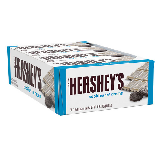 HERSHEY'S Cookies 'n' Creme Candy Bars, 1.55 oz (36 Count)