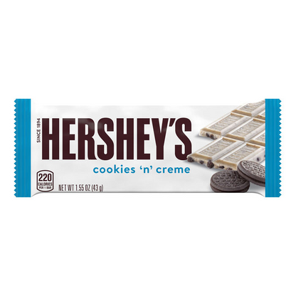 HERSHEY'S Cookies 'n' Creme Candy Bars, 1.55 oz (36 Count)