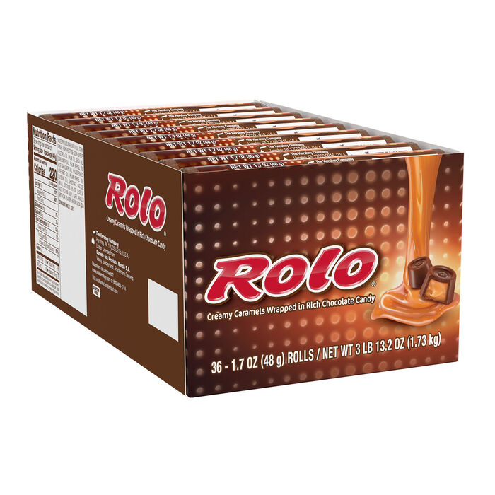 ROLO Rich Chocolate Caramels Candy Rolls, 1.7 oz (36 Count)