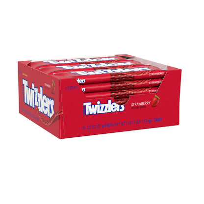 TWIZZLERS Twists Strawberry Flavored Licorice Style Candy Packs, 2.5 oz (18 Count)