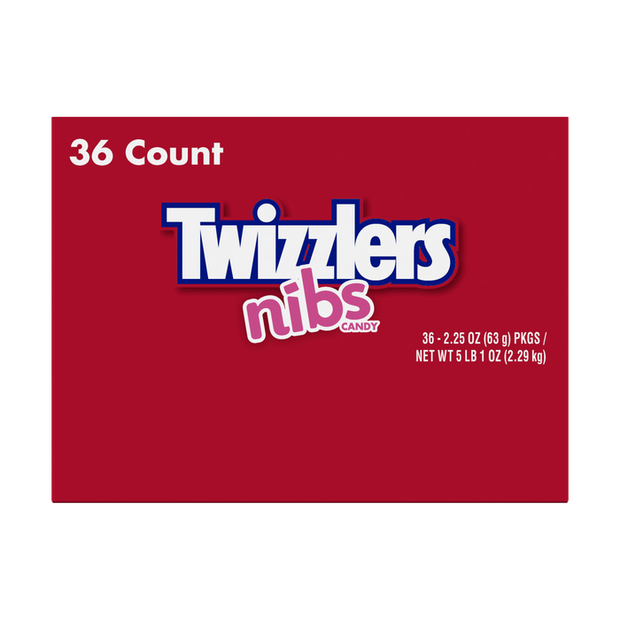 TWIZZLERS NIBS Cherry Flavored Licorice Style Candy Bags, 2.25 oz (36 Count)