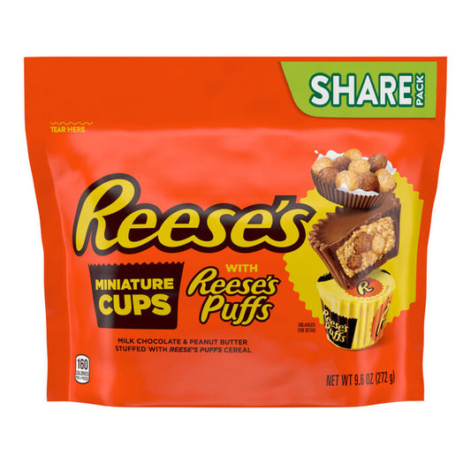 REESE'S Stuffed with Puffs Milk Chocolate Peanut Butter Cups Miniatures Share Bag 9.6 oz.