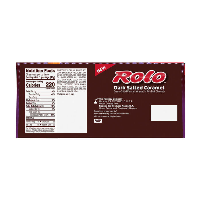 ROLO Salted Caramel Dark Chocolate Candy Packs, 1.7 oz (36 Count)