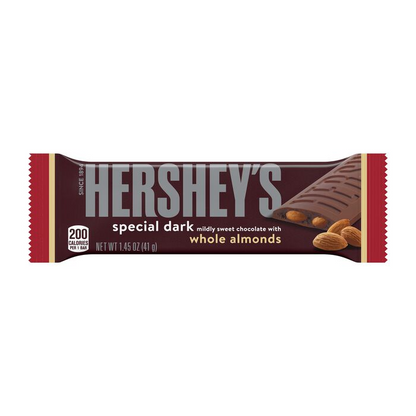 HERSHEY'S Special Dark Chocolate with Whole Almonds Candy Bars, 1.45 oz (24 Count)