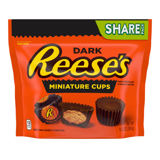 REESES Dark Chocolate Peanut Butter Miniature Cups 10.2 oz Candy Bag