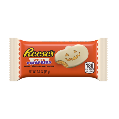 REESE'S White Creme Peanut Butter Pumpkins, Halloween Candy Packs, 1.2 oz (36 Count)