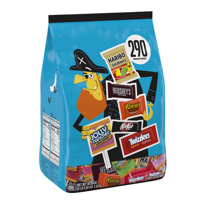 HERSHEY'S Assorted Miniatures Halloween Candy, Bulk Bag, 85.89 oz (290 Pieces)