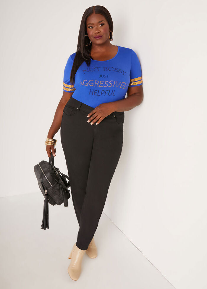 Ashley Stewart Not Bossy Embellished Tee (x2)