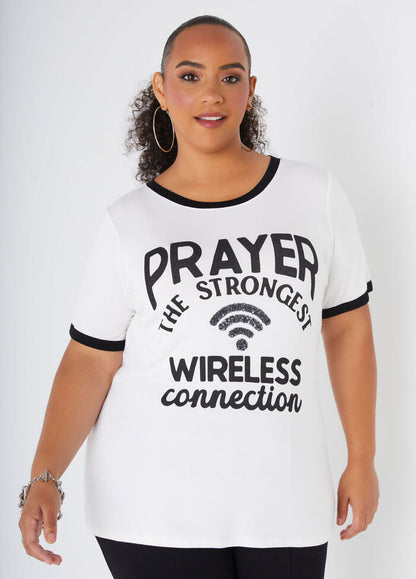 Ashley Stewart Wifi Prayer Embellished Tee (x2)