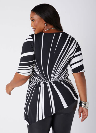 Ashley Stewart Gathered Asymmetric Swirl Top (x2)