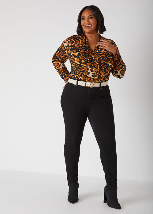 Ashley Stewart Animal Print Faux Wrap Top (x2)