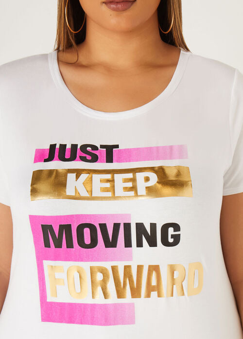 Ashley Stewart Moving Forward Graphic Tee (x3)