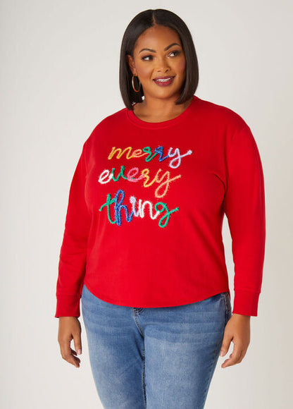 Ashley Stewart Merry Every Thing Hi Low Sweatshirt (x2)