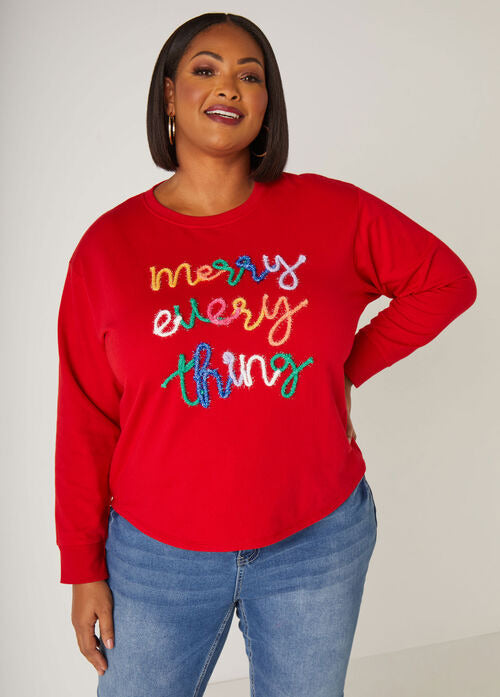 Ashley Stewart Merry Every Thing Hi Low Sweatshirt (x2)