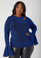 Ashley Stewart Metallic Cutout Knit Top