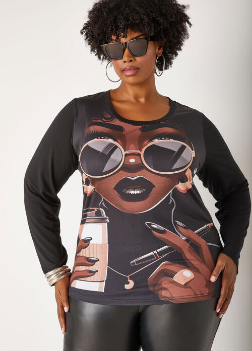 Ashley Stewart Coffee Babe Graphic Tee