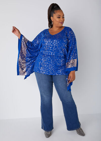 Ashley Stewart Sequined Drama Sleeved Tunic (x2)