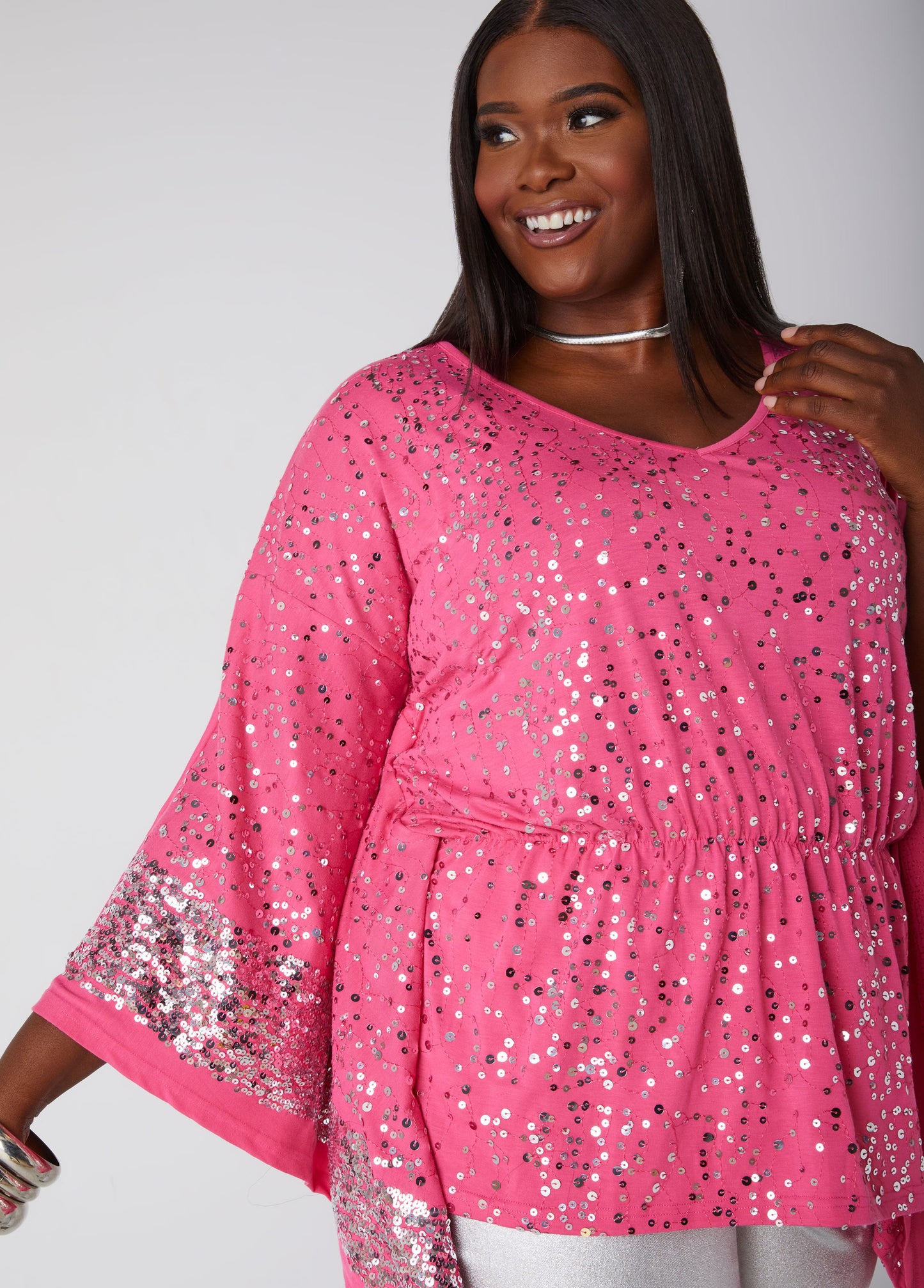 Ashley Stewart Sequined Drama Sleeved Tunic (x2)