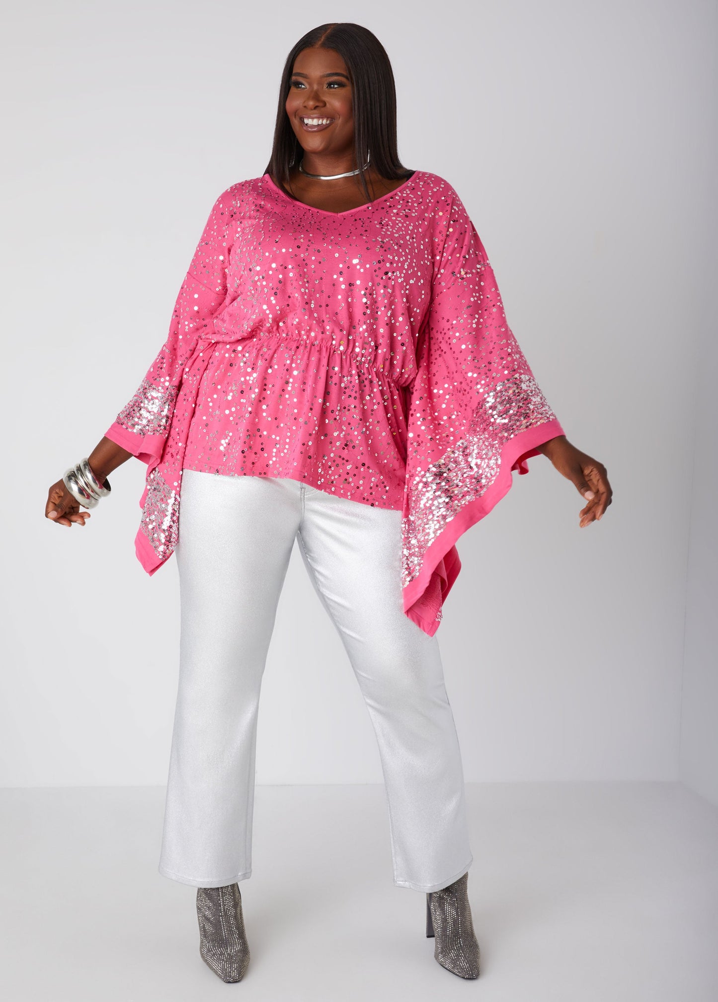 Ashley Stewart Sequined Drama Sleeved Tunic (x2)