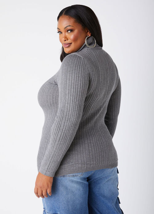 Ashley Stewart Ribbed Turtleneck Pullover Sweater (x2)