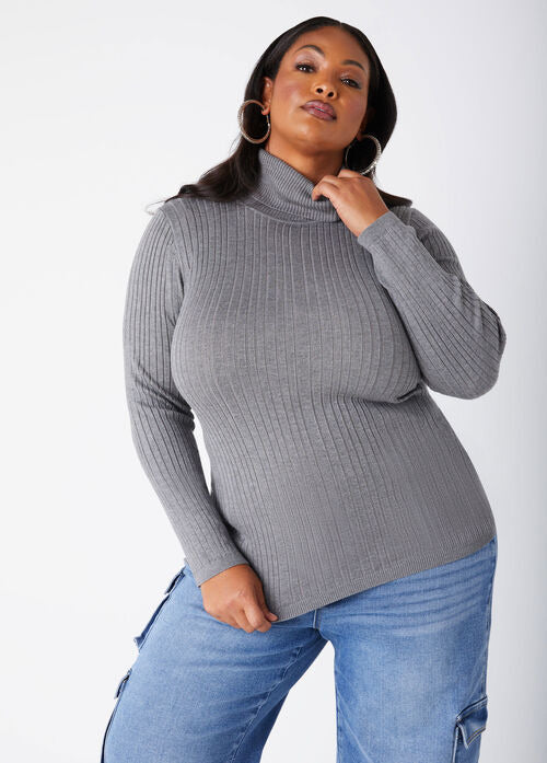 Ashley Stewart Ribbed Turtleneck Pullover Sweater (x2)