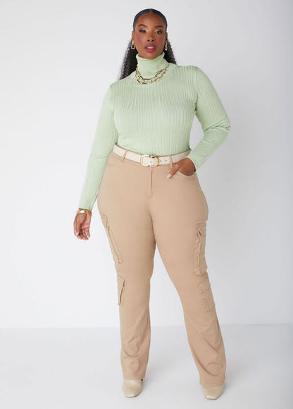 Ashley Stewart Ribbed Pullover Turtleneck Sweater (x2)