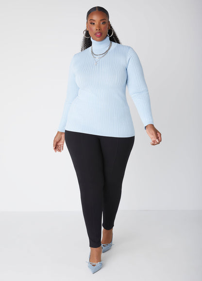 Ashley Stewart Ribbed Pullover Turtleneck Sweater (x2)