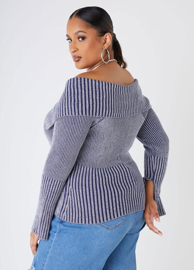 Ashley Stewart Foldover Ribbed Sweater (x2)