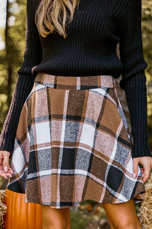 Cupshe Plaid Flared Mini Skirt (x2)