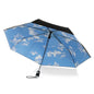 Totes Recycled Under Canopy Print Folding Umbrella with Auto Open/Close Technology